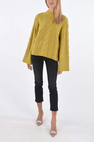 maglia a trecce CAROLINA collo alto