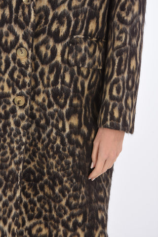 Animal Printed 3 Button Coat