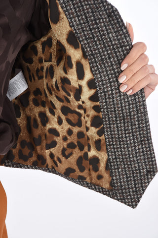 6 Buttons Vest with Leopard Back
