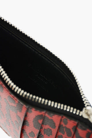 cheetah-print leather card holder