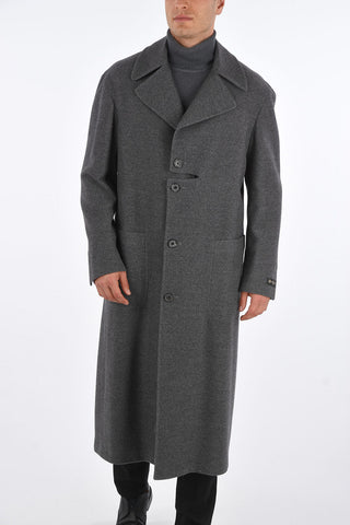 Virgin Wool 4 Buttons Coat with 2 Patch Pockets 