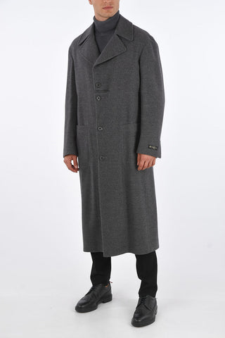 Virgin Wool 4 Buttons Coat with 2 Patch Pockets 