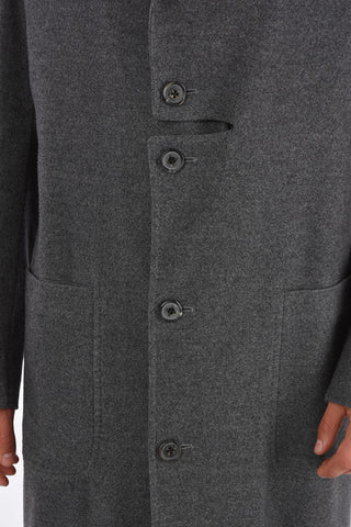 Virgin Wool 4 Buttons Coat with 2 Patch Pockets 