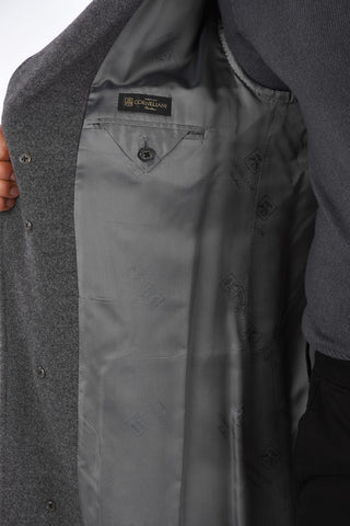 Virgin Wool 4 Buttons Coat with 2 Patch Pockets 