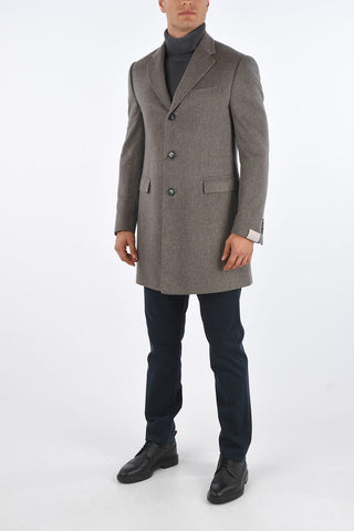 Cappotto in Cashmere 3 Bottoni con Tasche con Aletta