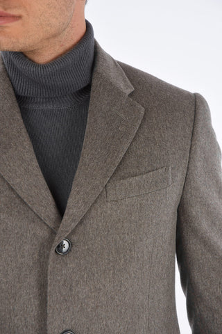Cappotto in Cashmere 3 Bottoni con Tasche con Aletta