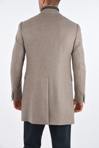 3 Buttons Cashmere Coat with Flap Pockets