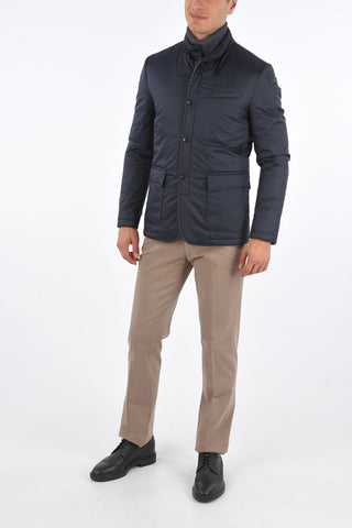 CC COLLECTION Micro Argyle Printed Padded Jacket with Removable Inner Vest