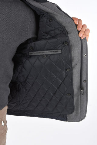 CC COLLECTION Micro Argyle Printed Padded Jacket with Removable Inner Vest