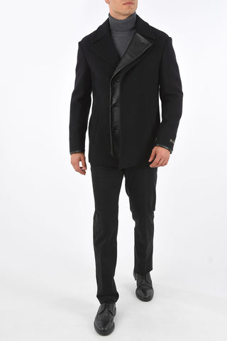 Quilted Short Coat with Leather Details