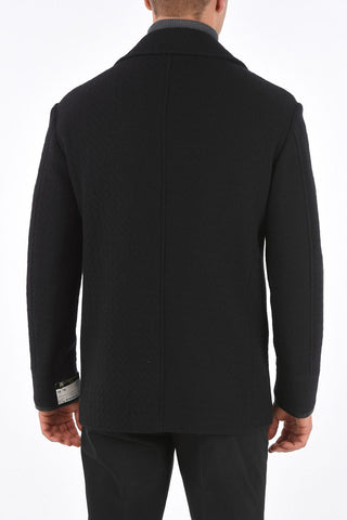 Quilted Short Coat with Leather Details