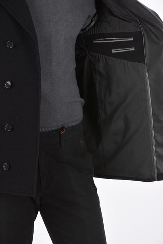 Quilted Short Coat with Leather Details