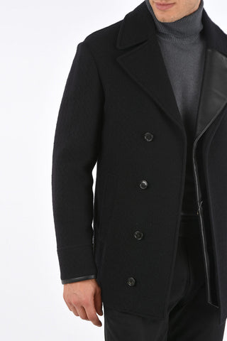 Quilted Short Coat with Leather Details