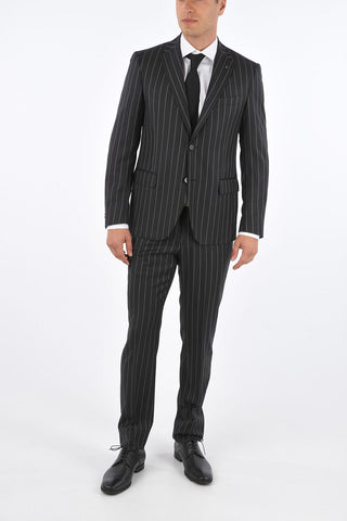 CC COLLECTION Double Split RIGHT Pinstriped Suit