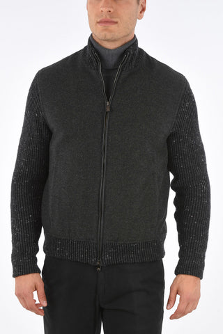 ID Quilted Bomber Jacket with Front Zip