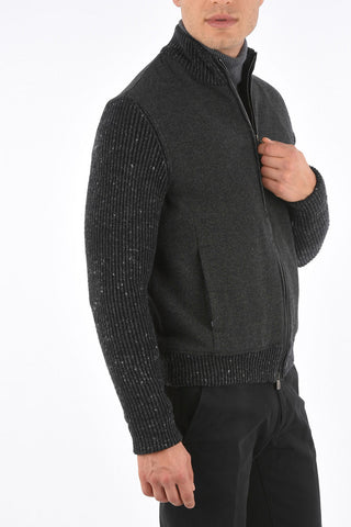 ID Quilted Bomber Jacket with Front Zip