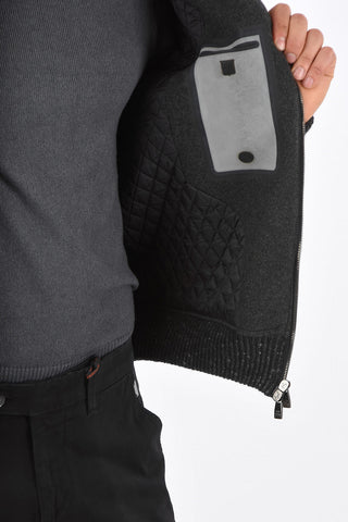 ID Quilted Bomber Jacket with Front Zip