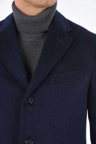 Cappotto in Lana con Rever Classico e Tasche con Aletta