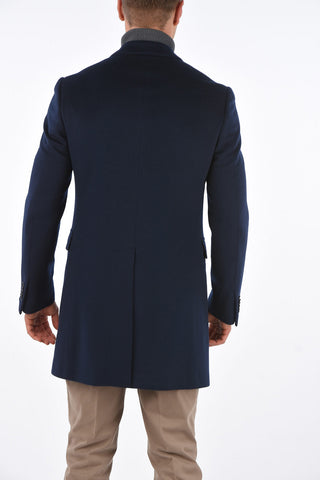 Cappotto in Lana con Rever Classico e Tasche con Aletta