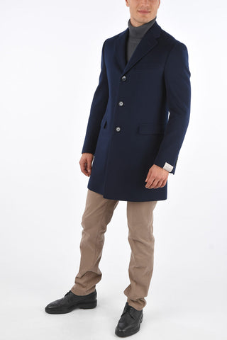 Cappotto in Lana con Rever Classico e Tasche con Aletta