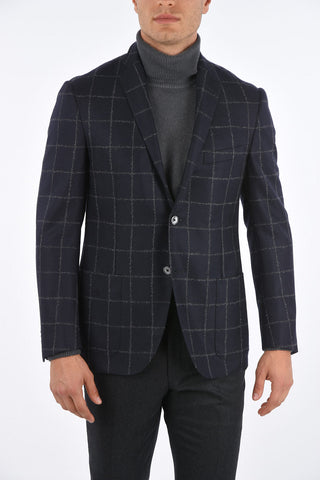 Windowpane Check Wool and Cashmere ACADEMY Blazer