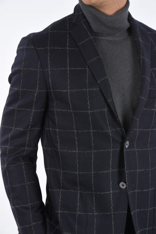 Windowpane Check Wool and Cashmere ACADEMY Blazer