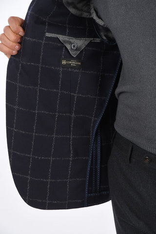 Windowpane Check Wool and Cashmere ACADEMY Blazer