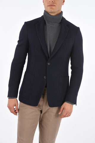 ID Plain Herringbone Blazer with Patch Pockets