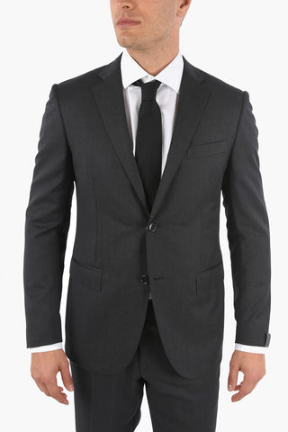 Lined Suit with Notch Lapel and Flap Pockets