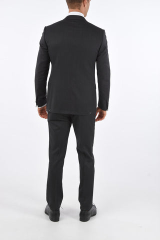 Lined Suit with Notch Lapel and Flap Pockets