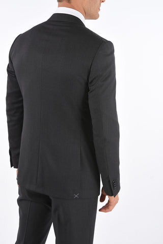 Lined Suit with Notch Lapel and Flap Pockets