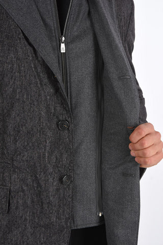 ID OUTDOOR Padded Jacket with Wool Removable Detail