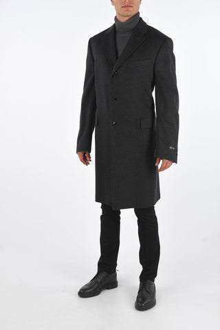 3 Buttons Coat with Notch Lapel and Flap Pockets