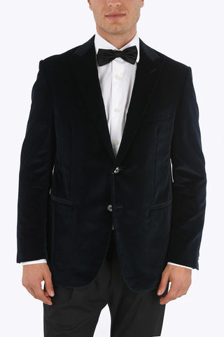 Velvet Lined Blazer with Peak Lapel