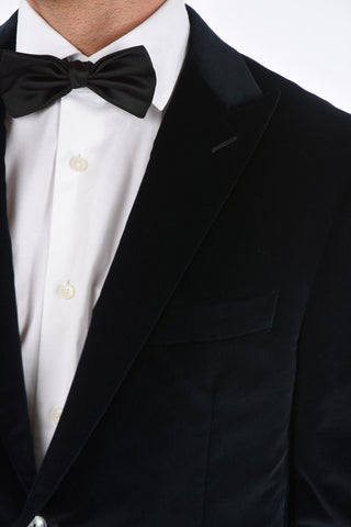 Velvet Lined Blazer with Peak Lapel