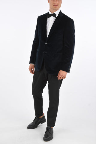Velvet Lined Blazer with Peak Lapel