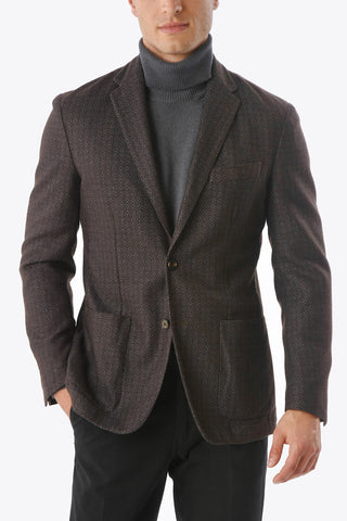 ID Pheasant's Eye Patterned Unlined Blazer