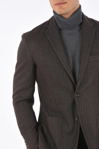 ID Pheasant's Eye Patterned Unlined Blazer