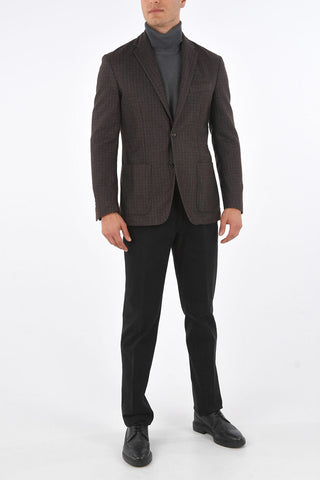 ID Pheasant's Eye Patterned Unlined Blazer