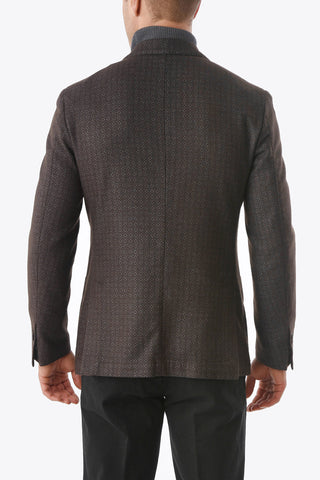 ID Pheasant's Eye Patterned Unlined Blazer