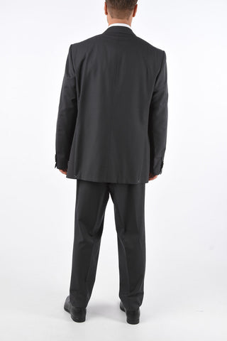 2 Buttons Pinstriped Suit with Flap Pockets