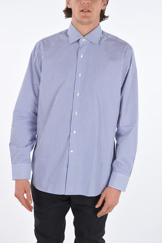 awning striped spread collar shirt