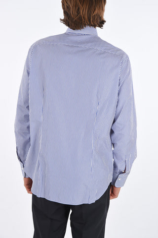 awning striped spread collar shirt