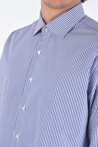 awning striped spread collar shirt