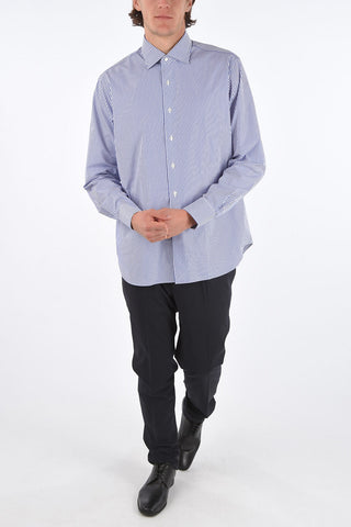 awning striped spread collar shirt