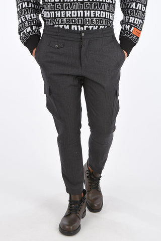 wool slim fit cargo pants