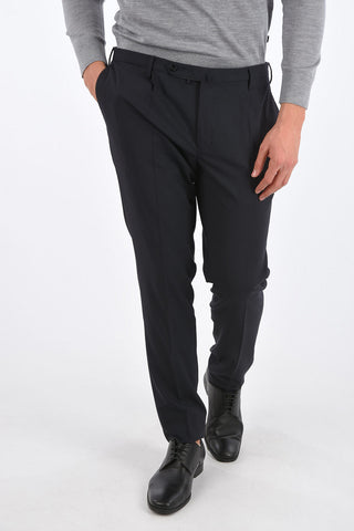 Mid-rise waist single pleat trousers