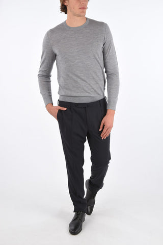 Mid-rise waist single pleat trousers