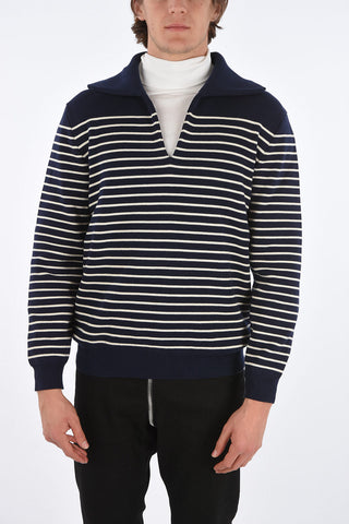 awning striped v-neck sweater