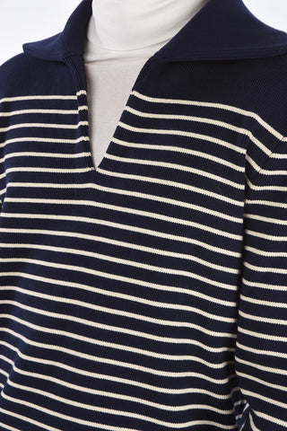 awning striped v-neck sweater